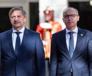 22.10.2019., Zagreb - Potpredsjednik Vlade i ministar obrane RH Damir Krsticevic primio je  u sluzbeni posjet ministra obrane Republike Slovenije Karla Erjavca s izaslanstvom.
Photo: Davor Puklavec/PIXSELL