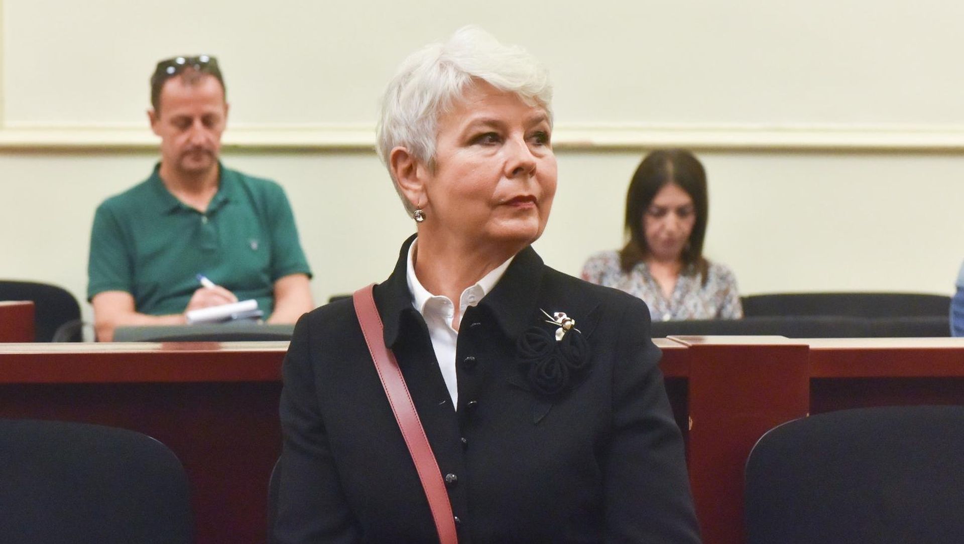 24.10.2019., Zagreb - Na Zupanijskom sudu nastavljeno je sudjenje bivsem premijeru Ivi Sanaderu na kojem je svjedocila bivsa premijerka Jadranka Kosor.
Photo: Davorin Visnjic/PIXSELL