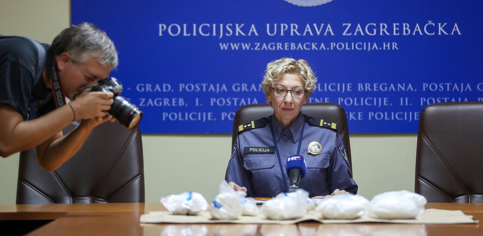 25.10.2019., Zagreb - U Policijskoj upravi zagrebackoj odrzana je konferencija za medije povodom zaplijene vece kolicine droge (amfetamina). Marija Goatti, voditeljica Sluzbe za izvjestajnu analitiku i odnose s javnoscu Photo: Slavko Midzor/PIXSELL