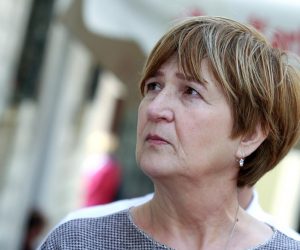 26.04.2019., Sibenik - Politicka platforma Hrvatski suverenisti odrzali su konferenciju za medije na temu "Sto je Hrvatska i Sibenik dobio, a sto je mogao dobiti ulaskom u EU". Europarlamentarna zastupnica Ruza Tomasic.  
Photo: Dusko Jaramaz/PIXSELL