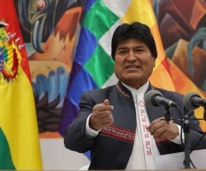 epa07945999 Bolivia's President Evo Morales, speaks during a press conference in La Paz, Bolivia, 24 October 2019. Morales said that he will go to the second round if he fails to win in the first round, although he hopes that the final count will give him the victory without waiting for another election round. The president's statements come after the Organization of American States (OEA) on 23 October that urged for a second round no matter what happens with the calculation of this first, to clear suspicions of electoral fraud.  EPA/MARTIN ALIPAZ