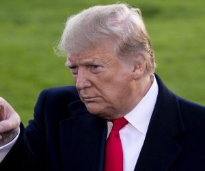 epa07972720 US President Donald J. Trump takes a question from a member of the news media before departing the South Lawn of the White House by Marine One in Washington, DC, USA, 04 November 2019. Trump travels to Lexington, Kentucky, to deliver remarks at a 'Keep America Great' campaign rally.  EPA/MICHAEL REYNOLDS