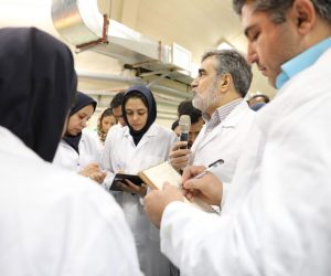 epa07983321 A handout photo made available by the Iran Atomic Energy Organisation shows Iran's Atomic Energy Organisation Behrouz Kamalvandi (2-R) talking with local journalists inside of the Iran's Fordow nuclear facility, in Fordow, Qom province, 09 November 2019. Media reported following president Rouhani's announcement of the country's fourth step in reducing its nuclear commitment to the Joint Comprehensive Plan of Action (JCPOA), Iran started injecting uranium gas into 1,044 advanced centrifuges'.  EPA/HANDOUT  HANDOUT EDITORIAL USE ONLY/NO SALES