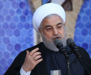 epa07985572 A handout photo made available by the Presidential Office shows Iranian president Hassan Rouhani as he speaks to the crowd in a public gathering at the city of Yazd, some southeast, Iran, 10 November 2019. Media reported that Rouhani announced that Iran has discovered a new oil field in the country's south with over 50 billion barrels of crude oil.  EPA/PRESIDENTIAL OFFICE / HANDOUT  HANDOUT EDITORIAL USE ONLY/NO SALES