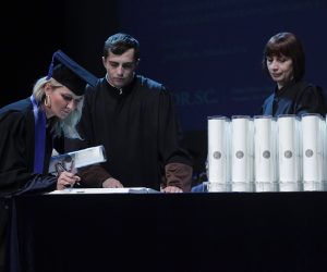 Zagreb,10.11.2019.- U HNK -u održana je svečana promocija doktora znanosti i umjetnosti Sveučilišta u Zagrebu. Rektor Damir Boras promovirao je novih 258 doktora znanosti i umjetnosti Sveučilišta u Zagrebu.foto HINA/ Tomislav PAVLEK/ tp