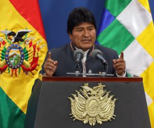 epa07985789 (FILE) - President of Bolivia Evo Morales delivers a speech in La Paz, Bolivia, 31 October 2019. Morales has called a new election after an international audit questioned the result of last month's race.  EPA/Martin Alipaz