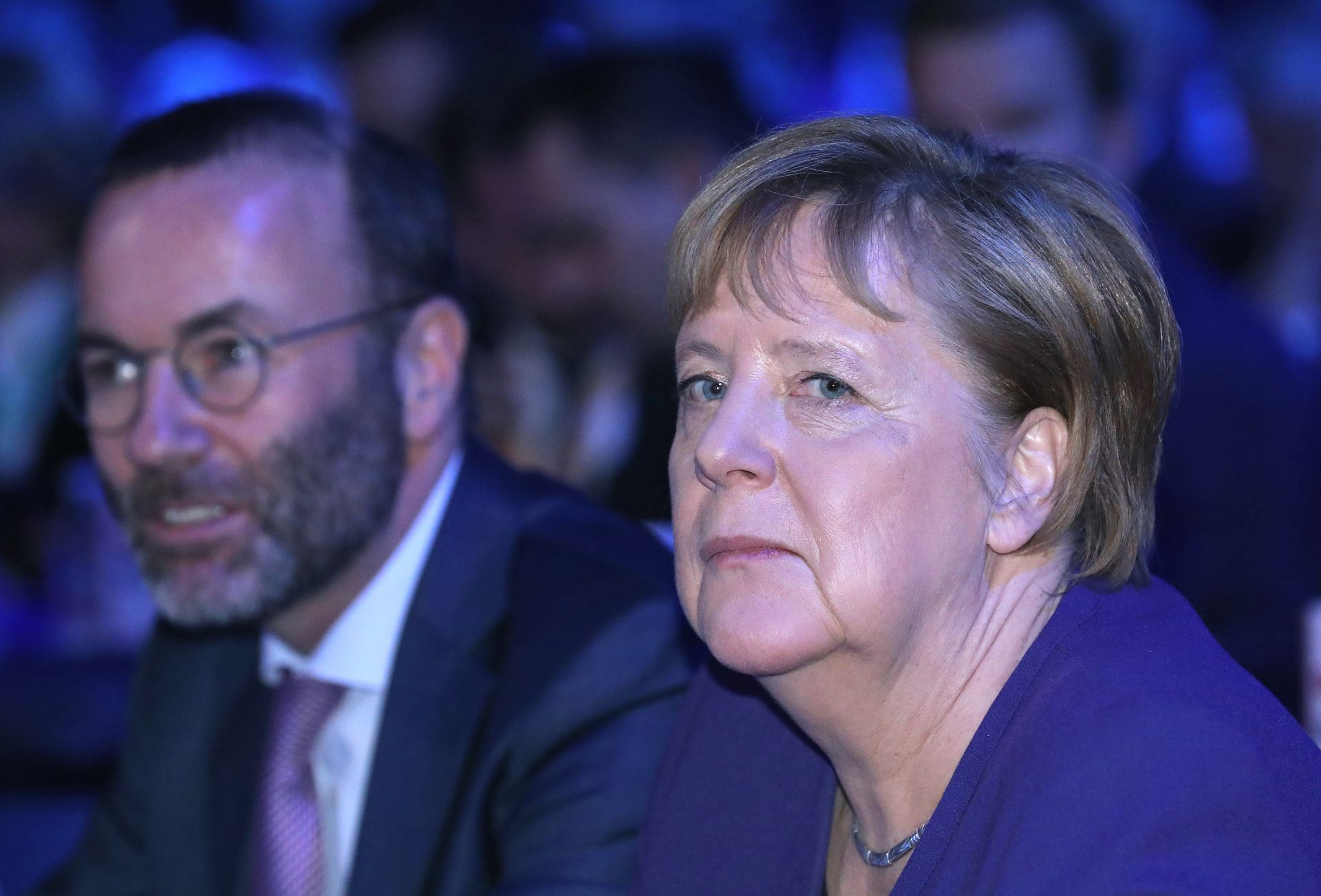 Zagreb, 20.11.2019. - Izborni kongres Europske puèke stranke (EPP) u Areni. Na fotografiji njemaèka kancelarka Angela Merkel. foto HINA/ Admir BULJUBAIÆ/ lsd