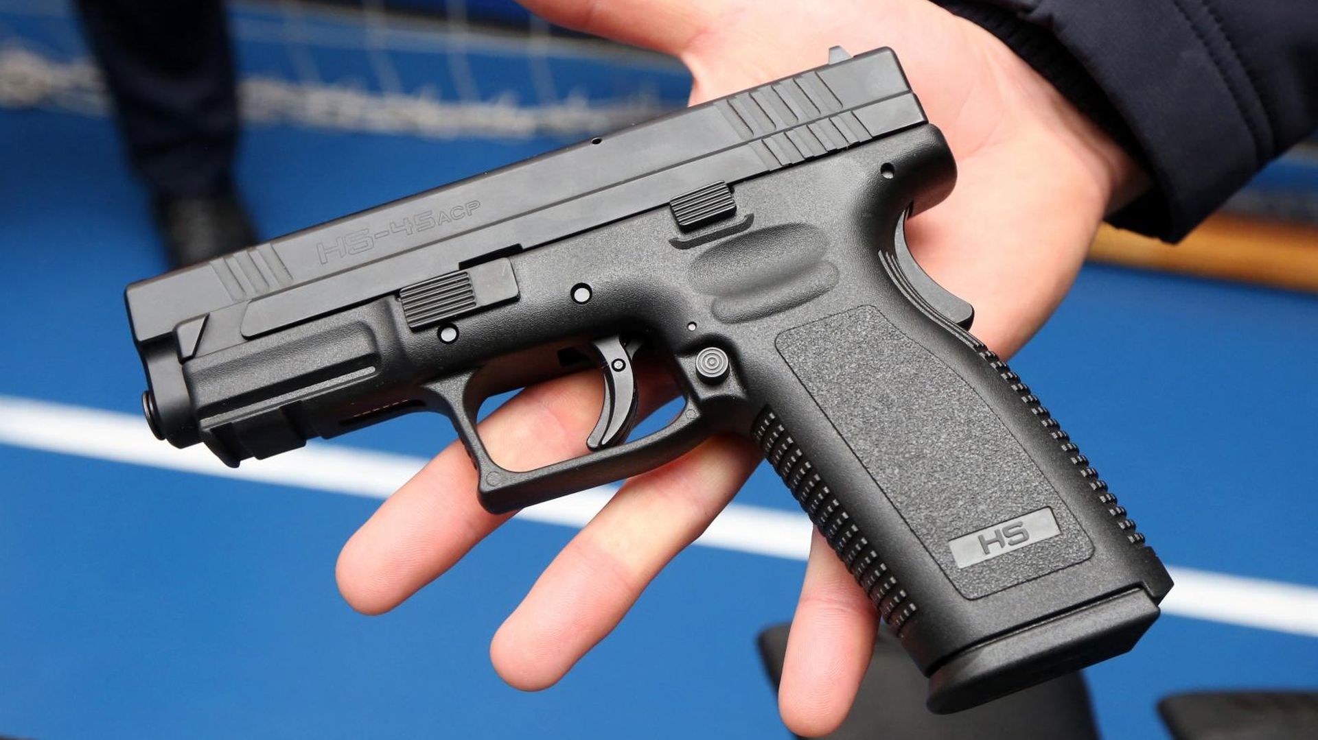 06.03.2018., Sibenik - 
Hrvatski pistolj HS-45 ACP osim cal 9mm izradjuje se i kalibra 45 ACP.
Photo: Dusko Jaramaz/PIXSELL