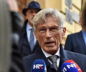 08.03.2019., Sibenik - Tomislav Horvatincic dao  je  izjavu nakon izlaska sa suda gdje su iznesene zavrsne rijeci u sudjenju za pomorsku nesrecu u kojoj je poginuo talijanski bracni par.
Photo: Hrvoje Jelavic/PIXSELL