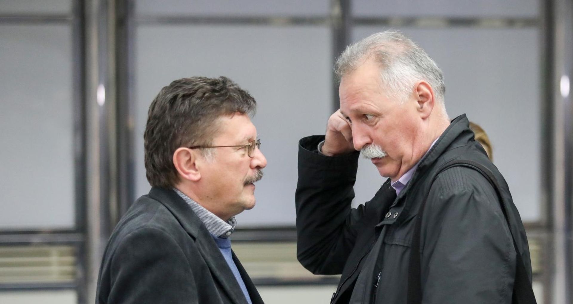 13.11.2019., Zagreb - U Ministarstvu rada i mirovinskog sustava zapoceli su pregovori Vlade RH i obrazovnih sindikata. glavni tajnik Nezavisnog sindikata znanosti i visokog obrazovanja Vilim Ribic, predsjednik Nezavisnog sindikata zaposlenih u srednjim skolama Hrvatske Branimir Mihalinec.
Photo: Borna Filic/PIXSELL