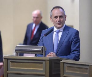14.11.2019., Zagreb - U Stara gradskoj vijecnici predstavljena je  monografija 100 godina pulmologije i 10 godina imunologije. predsjednik Gradske skupstine Grada Zagreba Drago Prgomet. Photo: Marko Prpic/PIXSELL