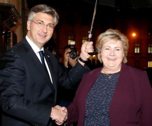 20.11.2019.,Zagreb - Vlada RH, sastanak premijera Andreja Plenkovica s predsjednicom vlade kraljevine Norveske Ernom Solberg. 
Photo: Dalibor Urukalovic/PIXSELL