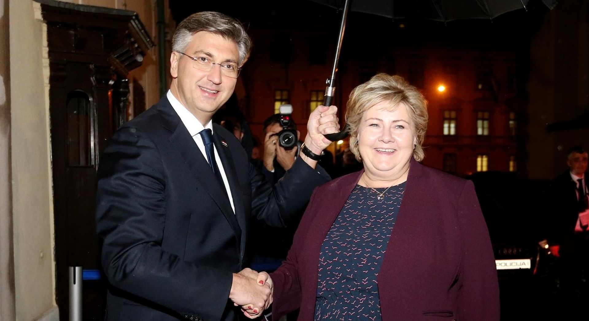 20.11.2019.,Zagreb - Vlada RH, sastanak premijera Andreja Plenkovica s predsjednicom vlade kraljevine Norveske Ernom Solberg. 
Photo: Dalibor Urukalovic/PIXSELL