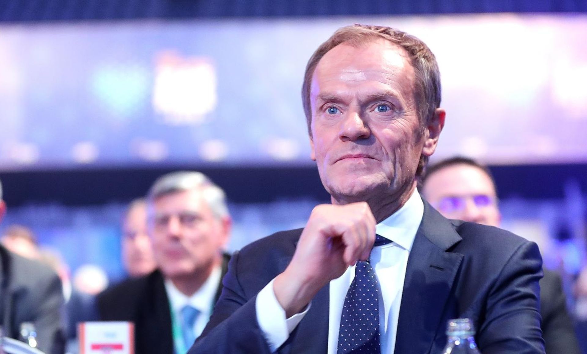 20.11.2019., Zagreb - Prvi dan dvodnevnog 24. izbornog kongresa Europske pucke stranke (EPP) u zagrebackoj Areni. Vise od 2000 sudionika iz 40 zemalja tijekom kongresa izabrat ce novo vodstvo Europske pucke stranke. Donald Tusk. 
Photo: Goran Stanzl/PIXSELL