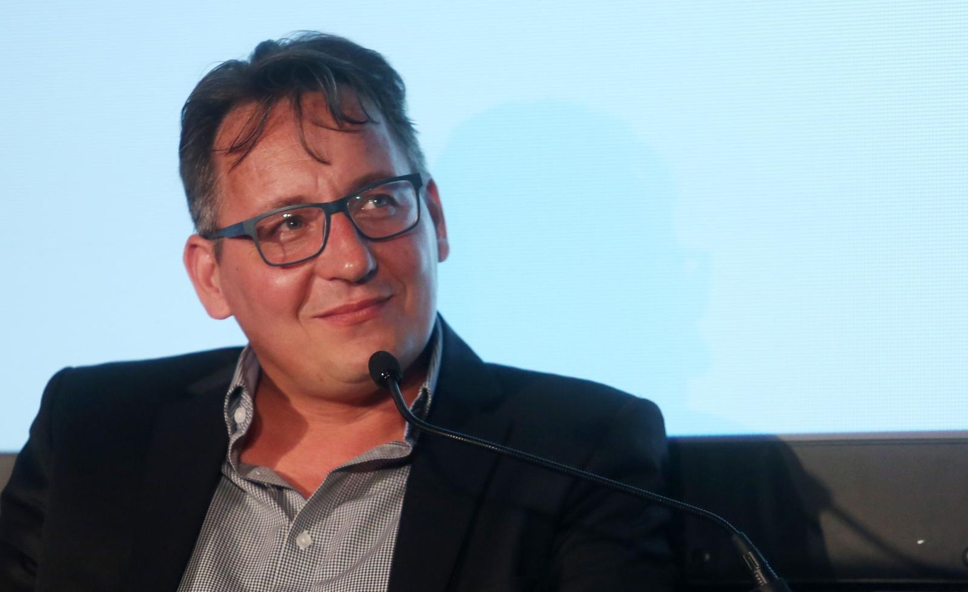 Rovinj: WMF, Panel diskusija, povratak otpisanih - renesansa regionalne produkcije 21.09.2018., Rovinj - 11. Weekend Media Festival. Predavanje Vjerujete li svom telefonu. Panel diskusija, povratak otpisanih - renesansa regionalne produkcije. Josip Popovac.
Photo: Borna Filic/PIXSELL