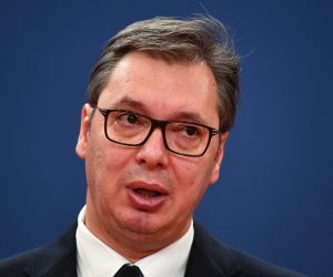 22.11.2019., Beograd, Srbija - Predsjednik Republike Srbije Aleksandar Vucic domacin je predsjedniku Republike Sjeverne Makedonije Stevi Pendarovskom koji je u posjetu Srbiji. Zajednicka press konferencija. Photo: Srdjan Ilic/PIXSELL