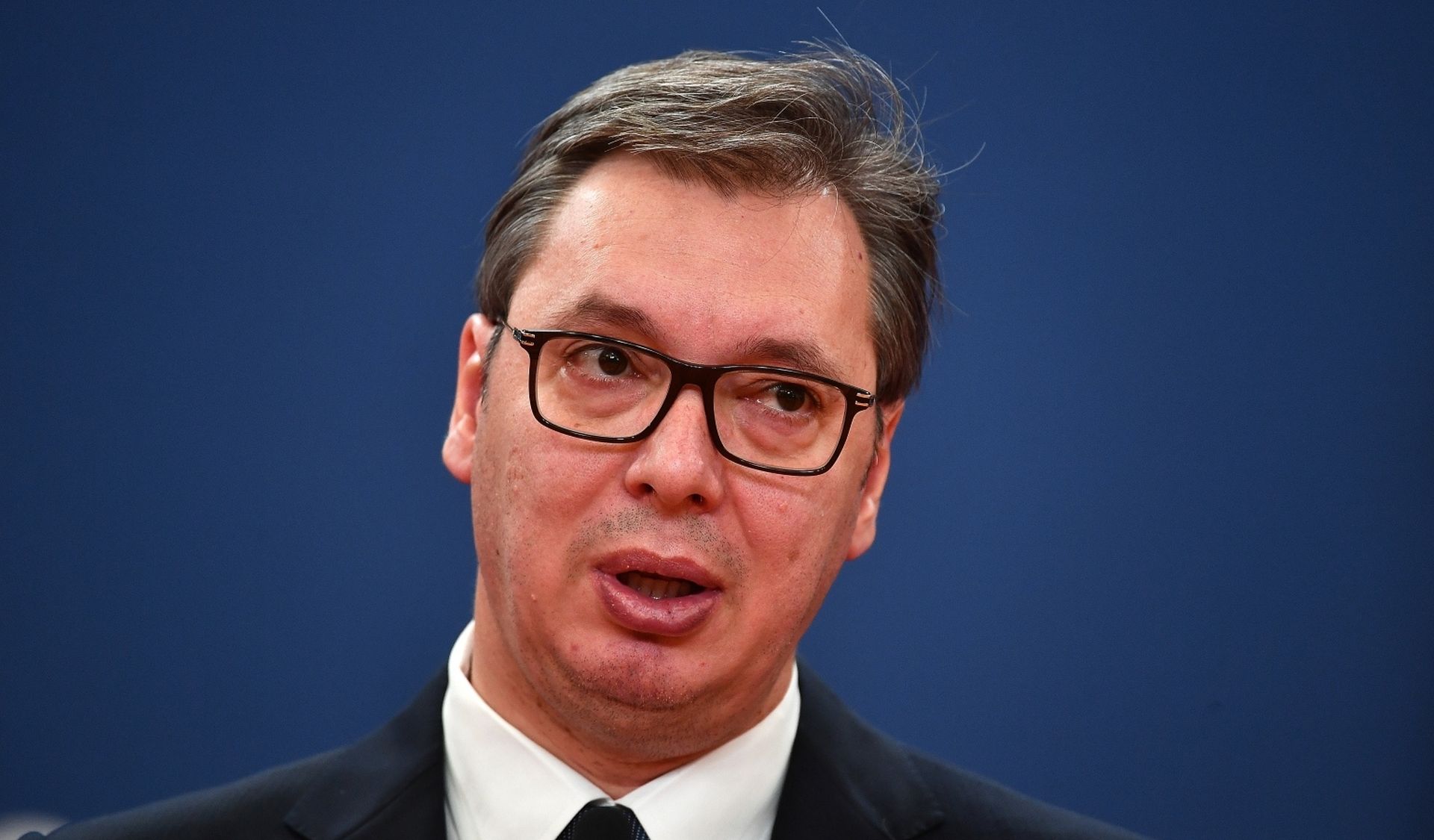 22.11.2019., Beograd, Srbija - Predsjednik Republike Srbije Aleksandar Vucic domacin je predsjedniku Republike Sjeverne Makedonije Stevi Pendarovskom koji je u posjetu Srbiji. Zajednicka press konferencija. Photo: Srdjan Ilic/PIXSELL