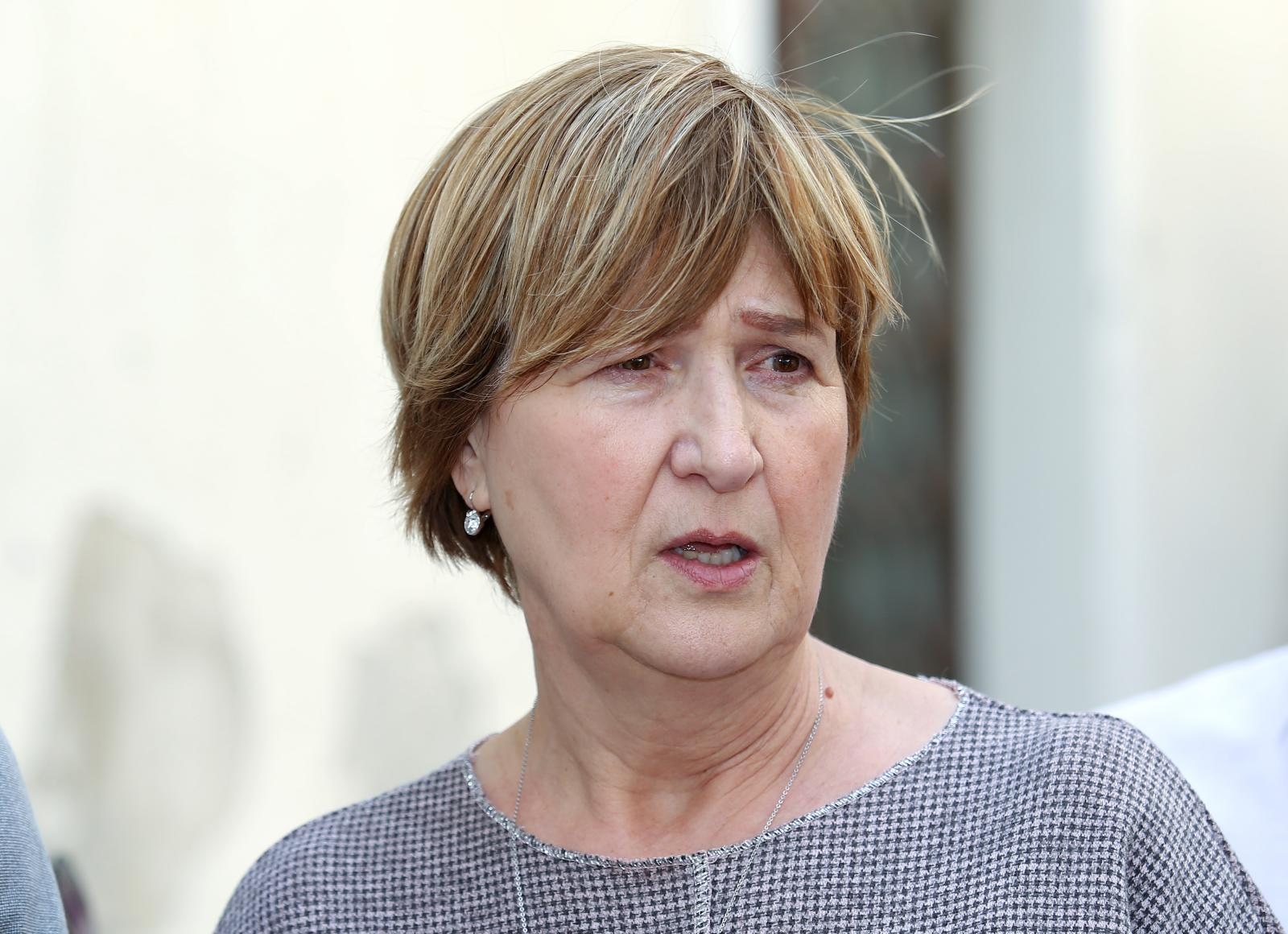 26.04.2019., Sibenik - Politicka platforma Hrvatski suverenisti odrzali su konferenciju za medije na temu "Sto je Hrvatska i Sibenik dobio, a sto je mogao dobiti ulaskom u EU". Europarlamentarna zastupnica Ruza Tomasic.  
Photo: Dusko Jaramaz/PIXSELL