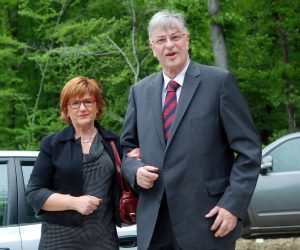 27.04.2013., Zagreb - Zlata Muck i Sasa Susec vjencali se u krugu obitelji i prijatelja na Imanju Marincel. Goran Milic sa suprugom Anom. 
Photo: Luka Stanzl/PIXSELL