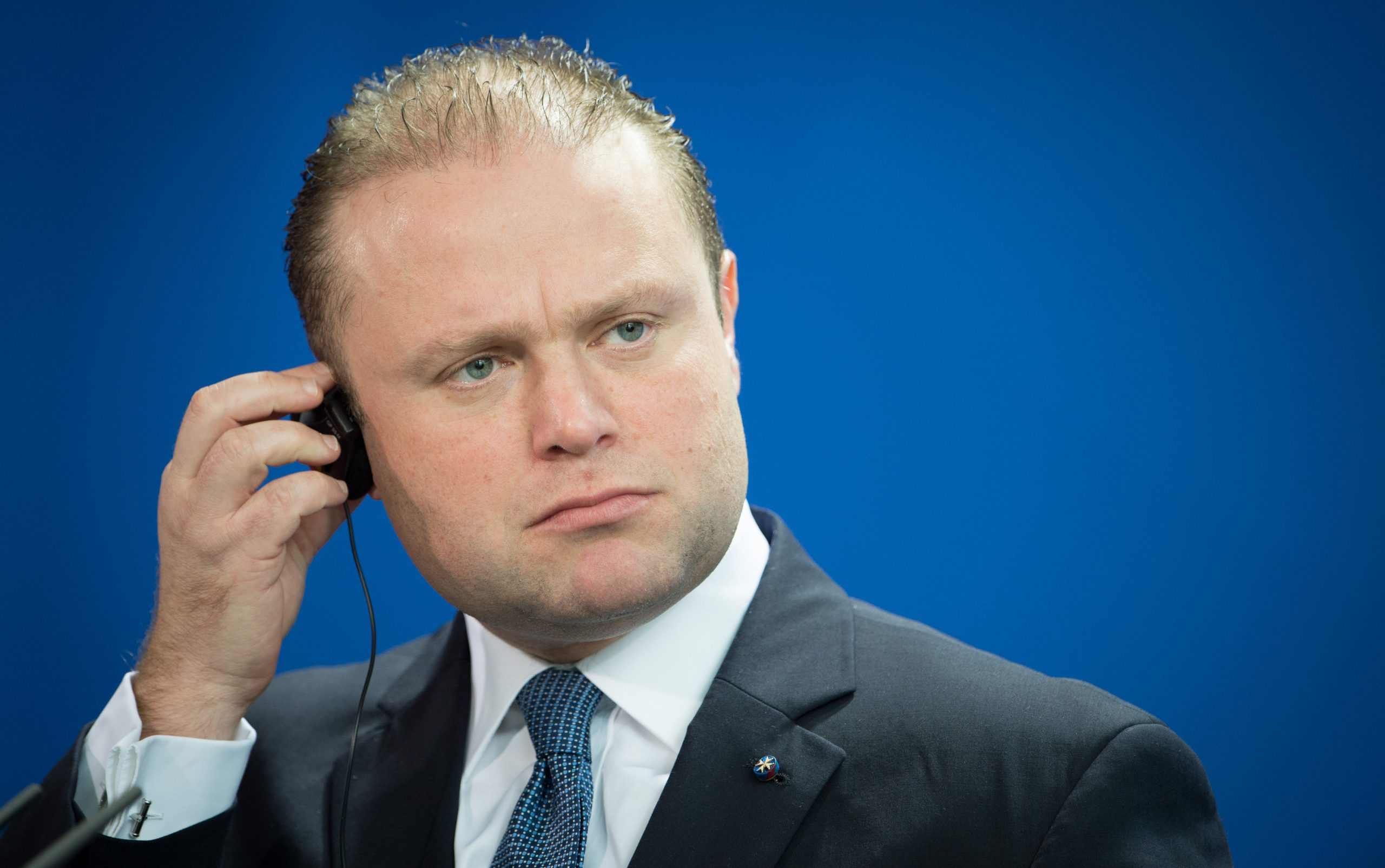 FILED - 04 February 2015, Berlin: Malta's Prime Minister Joseph Muscat speaks during a press conference. Photo: Tim Brakemeier/dpa