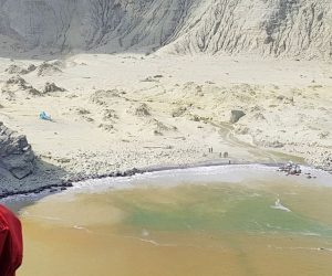 epa08058931 A handout photo made available by the Auckland Rescue Helicopter Trust and taken by crew aboard the Auckland Westpac Rescue Helicopter shows an aerial view of New Zealand's White Island, 09 December 2019 (issued 10 December 2019). Hopes are low for finding any more survivors after a volcanic eruption on New Zealand's White Island, with questions being asked about why tourists were allowed there. At least five people died, some 30 others were injured and eight people are still missing after the White Island (Whakaari) volcano erupted on 09 December, media reported.  EPA/AUCKLAND RESCUE HELICOPTER TRUST / HANDOUT  AUSTRALIA AND NEW ZEALAND OUT HANDOUT EDITORIAL USE ONLY/NO SALES
