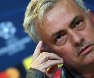 epa08060565 Tottenham’s head coach Jose Mourinho attends a press conference at the Allianz Arena in Munich, Germany, 10 December 2019. Tottenham Hotspur will face FC Bayern in their UEFA Champions League group B soccer match on 11 December 2019.  EPA/PHILIPP GUELLAND