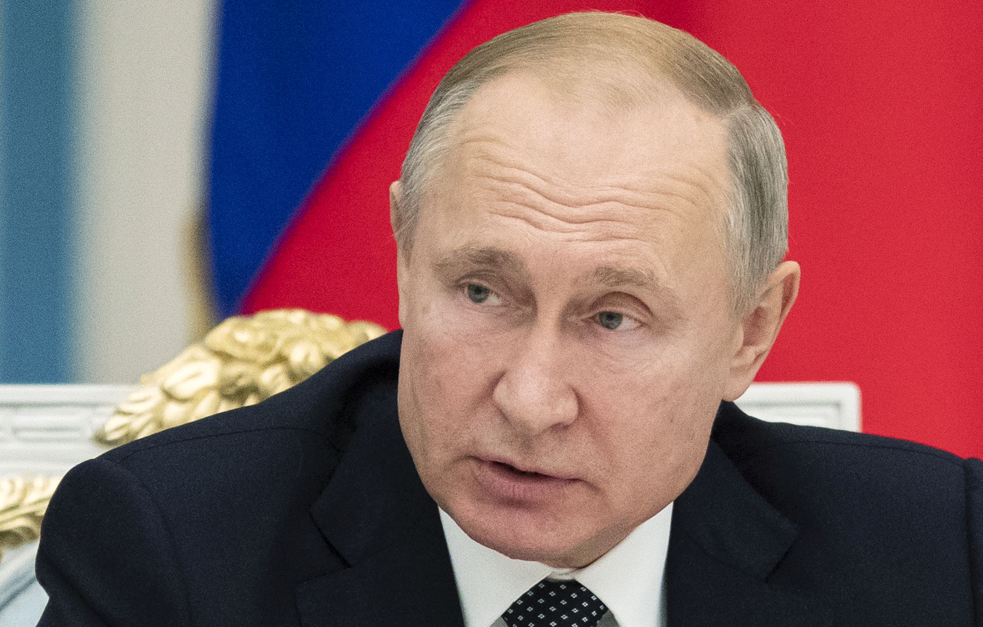 epa08062852 Russian President Vladimir Putin attends a meeting of the Pobeda (Victory) Organizing Committee in the Kremlin, Moscow, Russia, 11 December 2019.  EPA/PAVEL GOLOVKIN / POOL