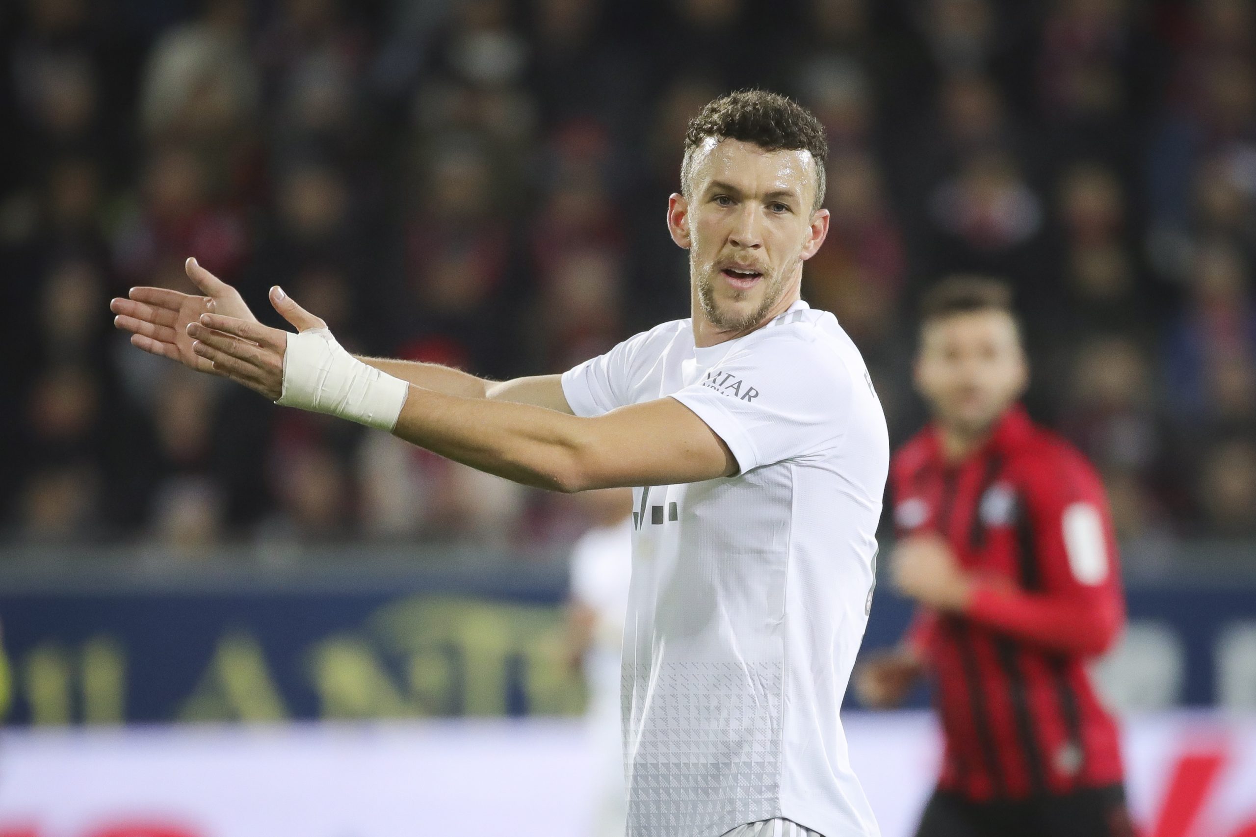 epa08080358 Bayern's Ivan Perisic reacts reacts  during the German Bundesliga soccer match between SC Freiburg vs FC Bayern Munich in Freiburg, Germany, 18 December 2019.  EPA/ARMANDO BABANI CONDITIONS - ATTENTION: The DFL regulations prohibit any use of photographs as image sequences and/or quasi-video.