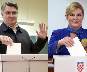 Zagreb, 22.12.2019. - (Arhivske fotografije) Prema prvim privremenim rezultatima Državnog izbornog povjerenstva (DIP) u drugi krug predsjedničkih izbora ulaze kandidat SDP-a Zoran Milanović koji je osvojio 32,02 posto glasova i aktualna predsjednica Kolinda Grabar Kitarović (HDZ) s 27,99 posto glasova.
foto HINA/ ml