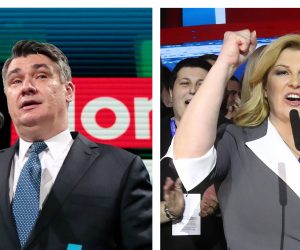 Zagreb, 22.12.2019 - Zoran Milanoviæ (SDP)  s osvojenih 29,54 posto glasova relativni je pobjednik prvog kruga predsjednièkih izbora, a druga po broju glasova aktualna je predsjednica Kolinda Grabar Kitaroviæ (HDZ) s osvojenih 26,67 posto glasova, pokazuju privremeni neslubeni rezultati Dravnog izbornog povjerenstva.
foto HINA/ Dario GRZELJ/ Damir SENÈAR/ ds