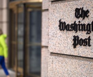 epa08088370 The entrance to 'The Washington Post' newspaper in Washington, DC, USA, 23 December 2019. According to Saudi Arabian state media reports on 23 December 2019, Saudi Arabia's public prosecutor said a total of five suspects have been sentenced to death by a court in Riyadh in relation to the murder of Saudi journalist and Washington Post columnist Jamal Khashoggi. Khashoggi was killed while visiting the Saudi consulate in Istanbul, Turkey on 02 October 2018 to do a routine paperwork. Three others of a total of 11 suspects were given jail sentences totaling 24 years.  EPA/ERIK S. LESSER
