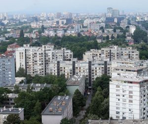25.05.2018., Zagreb - Pogled na panoramu Zagreba sa zadnjeg kata nebodera Zagrebtower u Radnickoj cesti. Ulica grada Vukovara, Vukovarska, Kruge, Trnje. 
Photo: Goran Stanzl/PIXSELL