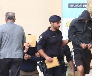06.09.2019., Sibenik - Privodjenje druge grupe optuzenih za napad u Uzdolju kod Knina. Maskirani napadaci napali su, 21. kolovoza, ljude u kaficu Petko koji su gledali utakmicu doigravajna Lige prvaka izmedju Young Boysa i Crvene zvezde. Photo: PIXSELL