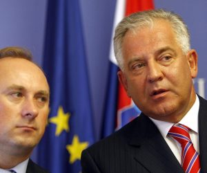 26.08.2008.,Zagreb,Markov trg - Vlada republike Hrvatske,press konferencija Predsjednika Vlade. Dr. Ivo Sanader govorit ce o stanju u republlici Hrvatskoj na prvoj konferenciji nakon godisnjih odmora,i Damir Polancec ministar gospodarstva,rada i poduzetnistva.
Photo Slavko Midzor/24sata