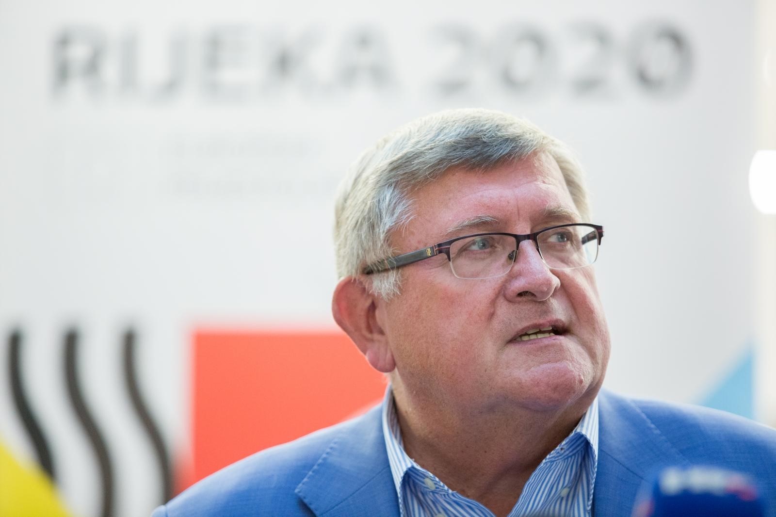 10.9.2019., Rijeka -  Konferencija za medije na kojoj je predstavljen program za 2020. godinu, programskog pravca 27 susjedstva Rijeke 2020 Europske prijestolnice kulture. Gradonacelnik Vojko Obersnel. Photo: Nel Pavletic/PIXSELL