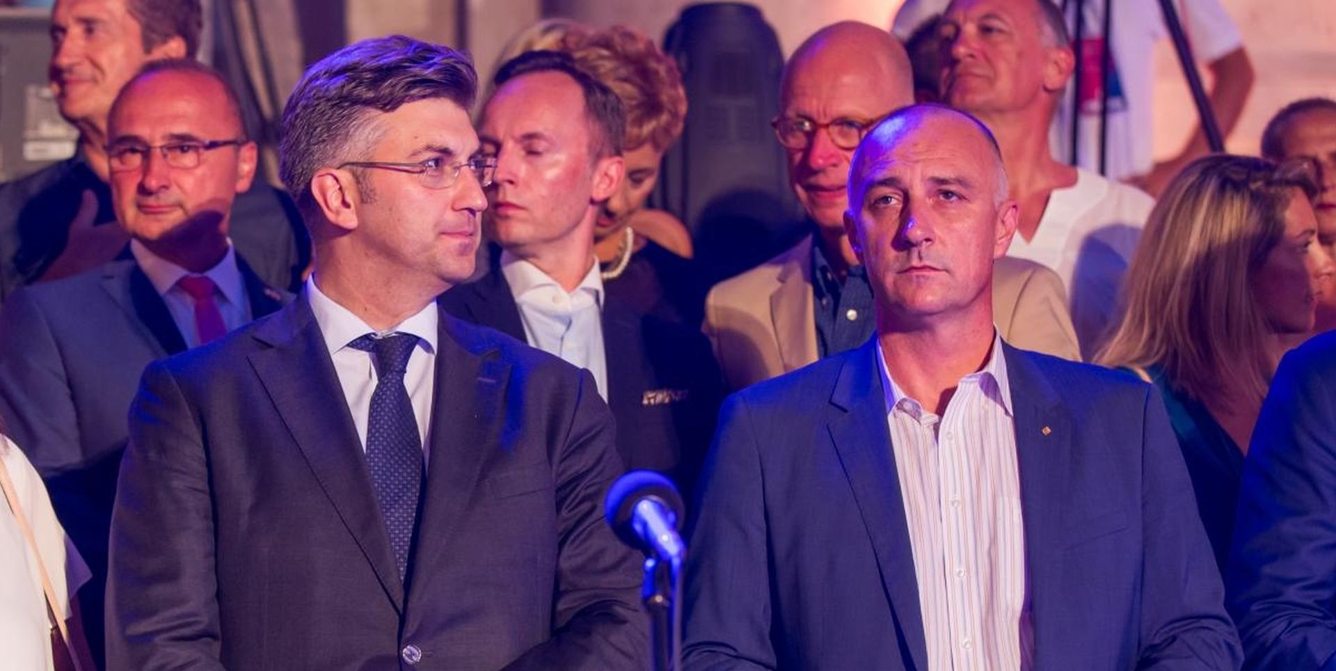 10.07.2016., Dubrovnik - Svecano otvaranje 67. Dubrovackih ljetnih igara. Dubravka Suica, Andrej Plenkovic, Ivan Vrdoljak.
Photo: Grgo Jelavic/PIXSELL