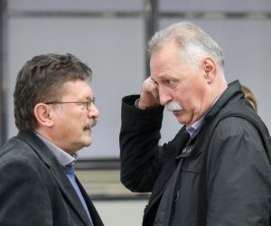 13.11.2019., Zagreb - U Ministarstvu rada i mirovinskog sustava zapoceli su pregovori Vlade RH i obrazovnih sindikata. glavni tajnik Nezavisnog sindikata znanosti i visokog obrazovanja Vilim Ribic, predsjednik Nezavisnog sindikata zaposlenih u srednjim skolama Hrvatske Branimir Mihalinec.
Photo: Borna Filic/PIXSELL