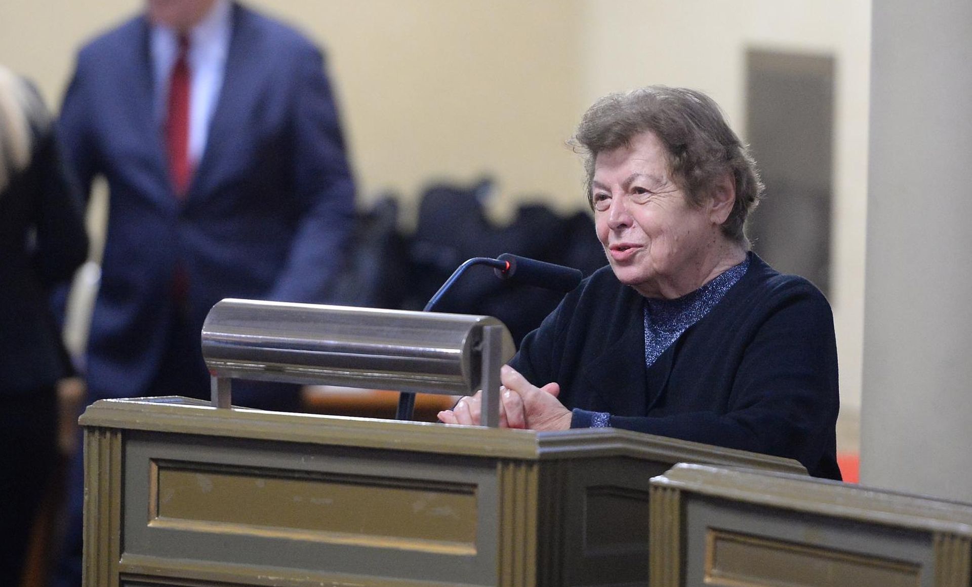 14.11.2019., Zagreb - U Stara gradskoj vijecnici predstavljena je  monografija 100 godina pulmologije i 10 godina imunologije. Ana Stavljenic Rukavina. Photo: Marko Prpic/PIXSELL