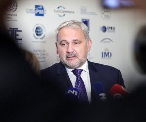 15.10.2019., Zagreb - Predsjednik HUP Davor Majetic, dao je izjavu za medije povodom otkazivanja konferencije za medije na kojoj su se trebali ocitovati  o odlukama Vlade uz najavljene promjene u podrucju zakona rada.
Photo: Borna Filic/PIXSELL