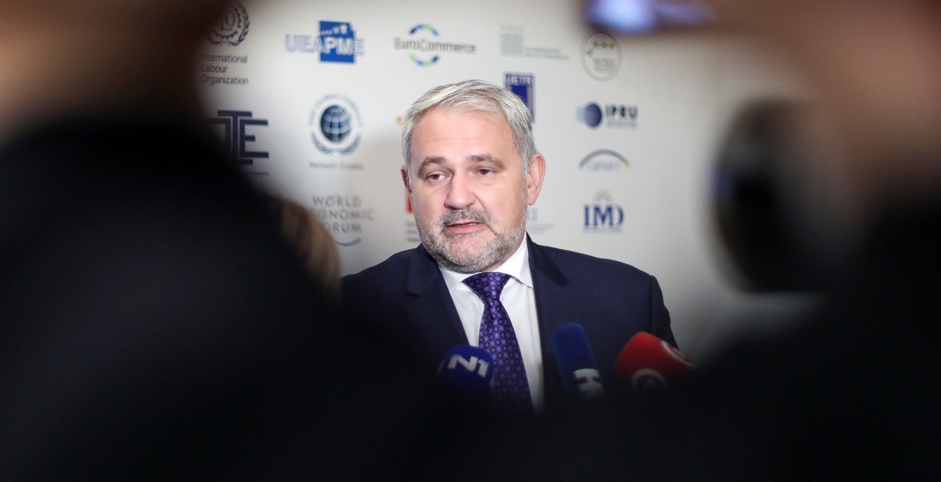 15.10.2019., Zagreb - Predsjednik HUP Davor Majetic, dao je izjavu za medije povodom otkazivanja konferencije za medije na kojoj su se trebali ocitovati  o odlukama Vlade uz najavljene promjene u podrucju zakona rada.
Photo: Borna Filic/PIXSELL