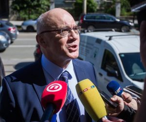 21.05.2019., Osijek - Na Zupanijskom sudu odzana je sjednica Optuznog vijeca kako bi potvrdilo drugu optuznicu protiv Zdravka Mamica i jos seestorice okrivljenika. Odvjetnik Veljko Miljevic Photo: Davor Javorovic/PIXSELL
