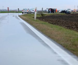 21.12.2019., Vukovar - Prometna nesreca s jednom poginulom osobom na cesti izmedju Trpinje i Vukovara. Photo: Dubravka Petric/PIXSELL