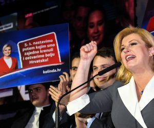 22.12.2019., Zagreb - Izborni stozer predsjednice RH Kolinde Grabar-Kitarovic u City Plazi tijekom cekanja rezultata na izborima za predsjednika Republike Hrvatske. Kolinda Grabar Kitarovic Photo: Josip Regovic/PIXSELL