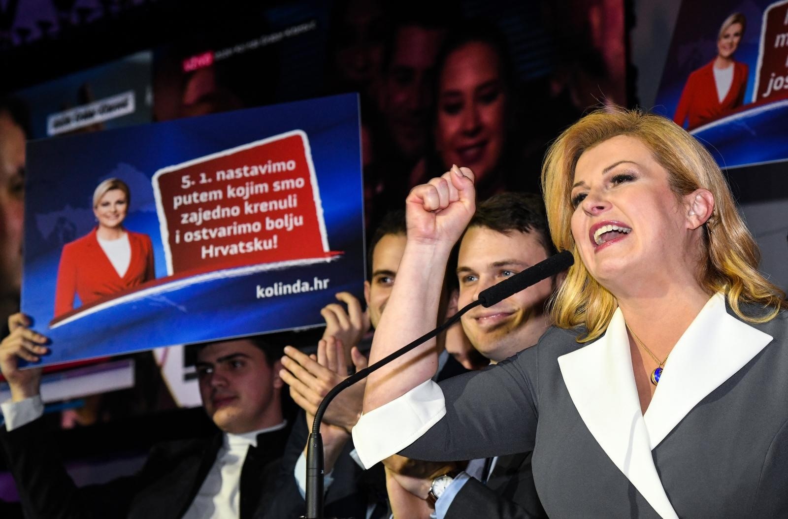 22.12.2019., Zagreb - Izborni stozer predsjednice RH Kolinde Grabar-Kitarovic u City Plazi tijekom cekanja rezultata na izborima za predsjednika Republike Hrvatske. Kolinda Grabar Kitarovic Photo: Josip Regovic/PIXSELL