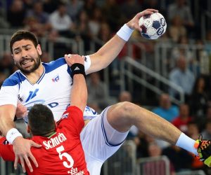 25.03.2017., Arena Zagreb, Zagreb - EHF Liga prvaka, osmina finala, PPD Zagreb - Telekom Veszprem. Istvan Timuzsin Schuch, Luka Sebetic. 
Photo: Marko Prpic/PIXSELL