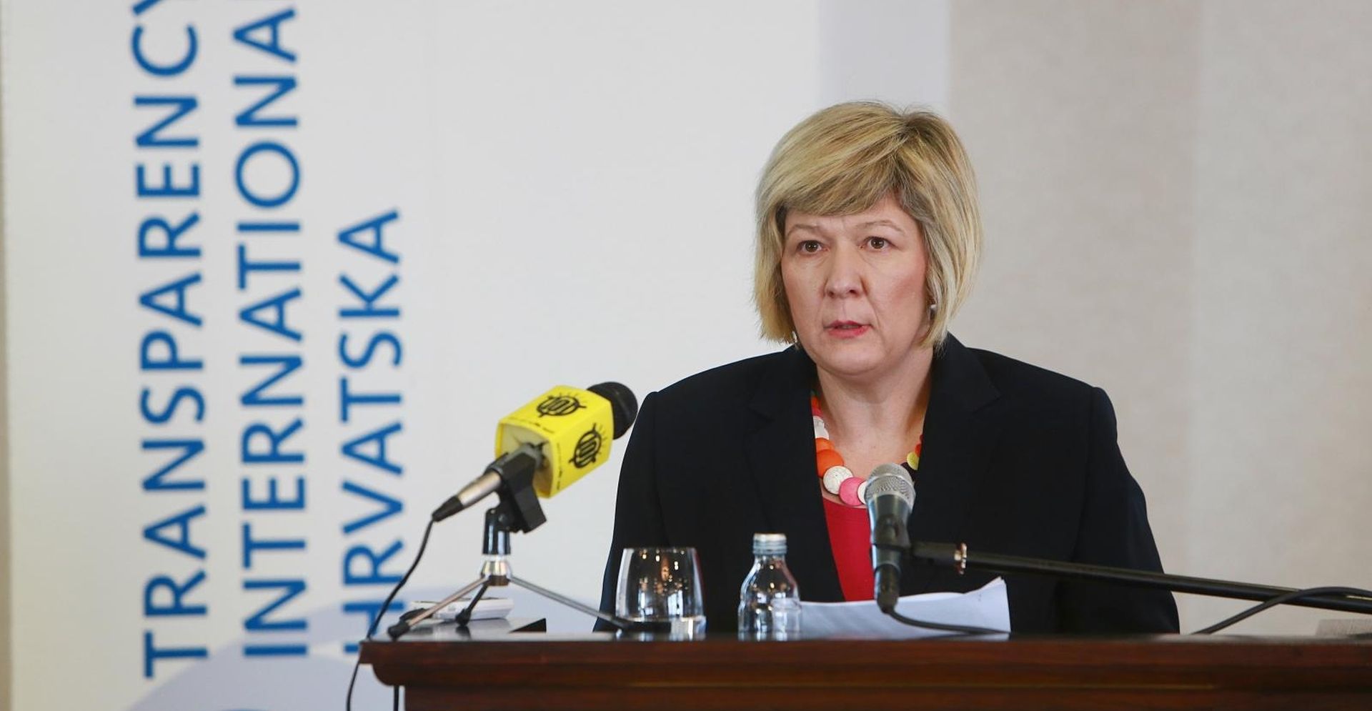27.01.2016., Zagreb - hotel Westin, Transparency International Hrvatska (TIH) na konferenciji za novinare predstavlja Indeks percepcije korupcije 2015. Davorka Budimir. 
Photo: Dalibor Urukalovic/PIXSELL