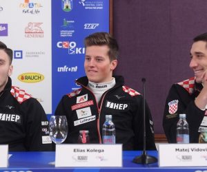 30.12.2019., Zagreb - Konferencija za medije na kojoj je najavljen Svjetski skijaski kup Snow Queen Trophy 2020. Istok Rodes; Matej Vidovic; Elias Kolega.
Photo: Marko Lukunic/PIXSELL