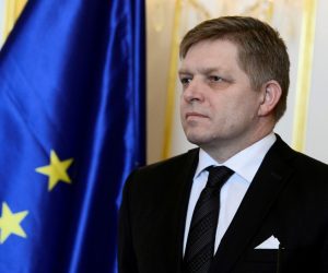 FILE PHOTO: Slovakia's Prime Minister Robert Fico FILE PHOTO: Slovakia's Prime Minister Robert Fico reacts after a meeting of Slovakia’s three top officials at the Bratislava castle, Bratislava, Slovakia March 9, 2018. REUTERS/Radovan Stoklasa/File Photo Radovan Stoklasa
