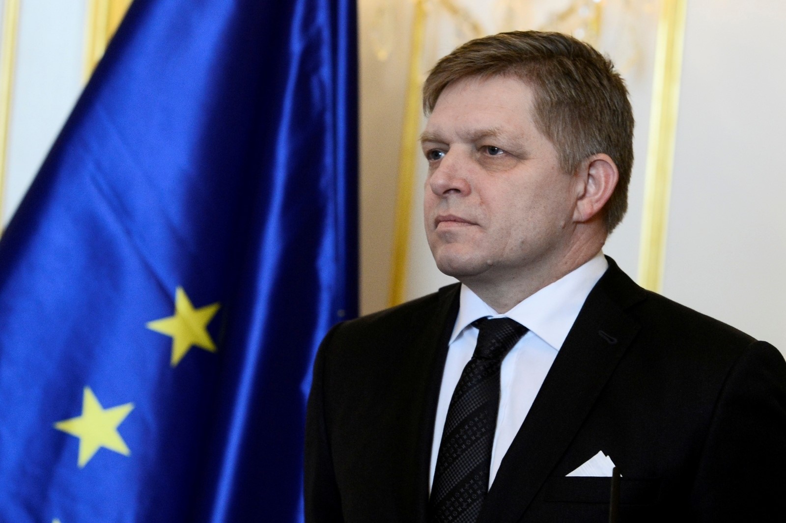 FILE PHOTO: Slovakia's Prime Minister Robert Fico FILE PHOTO: Slovakia's Prime Minister Robert Fico reacts after a meeting of Slovakia’s three top officials at the Bratislava castle, Bratislava, Slovakia March 9, 2018. REUTERS/Radovan Stoklasa/File Photo Radovan Stoklasa