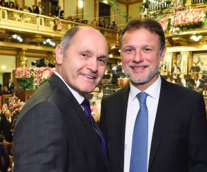 Beč, 1.1.2020. - Predsjednik Sabora Gordan Jandroković sastao se u Beču s austrijskim kolegom Wolfgangom Sobotkom.
foto HINA/ Hrvatski sabor/ Austrijski parlament/ ml